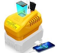 100 W Type-C Battery USB Charger Adapter for De-Walt 20 V 60 V MAX Battery Power Converter Can Charge Battery with USB Charger Type C, with 2.1 A USB Port