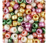 100 Warm Pearl Pony Bead Mix 9mm x 6mm
