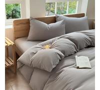 100% Washed Cotton Weighted Blanket Cover, Linen Feel Duvet Cover for Weighted Blanket 88"x104", Plain Simple Cotton Heavy Blanket Duvet Cover (Tan, 88"x104")