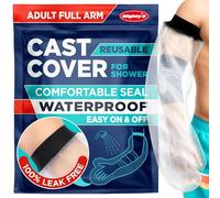 100% Waterproof Cast Covers for Shower Arm - Tight Seal - Reusable Adult Full Arm Cast Protector - Hand, Wrist, Elbow, Forearm - After Surgery Bandage & Dressing Bag Sleeves for Wounds & Burns