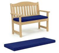 100% Waterproof Garden Bench Cushion 2/3/4 Seater Outdoor Long Bench Seat Pad for Lawn & Garden, Patio, Office, Coffee Shop with Removable Cover (2 Seater 108cm x 45cm x 5cm, Navy)