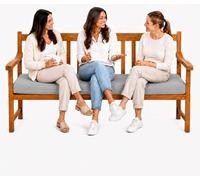 100% Waterproof Garden Bench Cushion Extra Thick Outdoor Seat Pad with Removable Cover Comfortable Patio Furniture Cushion for Iceni Eden Storage Benches (Grey, 3 seater 140 x 50 x 5)