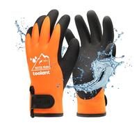 100% Waterproof Gloves for Men and Women, Winter Work Gloves for Cold Weather, Touchsreen, Thermal Gloves for Freezer Work, Fishing and Gardening, With Grip, Orange, X-Large