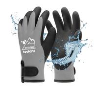 100% Waterproof Gloves for Men and Women, Winter Work Gloves for Cold Weather, Touchsreen, Thermal Gloves for Fishing, Gardening and Working in Freezer, with Grip, Grey, XX-Large