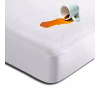 100% Waterproof Mattress Protector Double-40cm Extra Deep Stretch Skirt Non-Noisy Terry Top Fitted Mattress Protector Double Bed Cover(135x190cm)