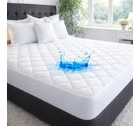 100% Waterproof Quilted Mattress Protector Double Size | Microfibre Mattress Cover with Deep Pockets that Fits up to 30cm | OEKO-TEX Certified, Dust Mite Proof & Breathable (Double, 135X190cm)