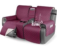 100% Waterproof Recliner Chair Cover, Non-Slip Quilted Recliner Cover Sofa Slipcover, Split Reclining Sofa Cover Furniture Protector for Home with Pets and Kids (Wine Red,Recliner Loveseat)
