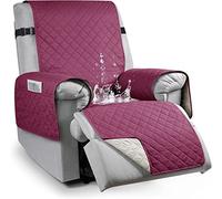 100% Waterproof Recliner Chair Cover, Non-Slip Quilted Recliner Cover Sofa Slipcover, Split Reclining Sofa Cover Furniture Protector for Home with Pets and Kids (Wine Red,Recliner Armchair)