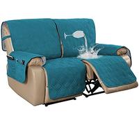 100% Waterproof Recliner Sofa Cover for 3 Seat Reclining Couch Cover for 3 Cushion Couch Waterproof Washable Recliner Sofa Protector Cover with Non Slip Backing and Strap (Deep Teal,2 Seater 54")