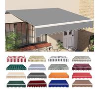 100% Waterproof Retractable Patio ning Fabric Replacement - 280g Polyester Sune Canopy Cover for Window, Door, Market, Deck - (Color: D, Size: 13x6.5ft / 4x2m)