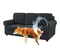 100% Waterproof Sofa Covers for Kids & Pets Leakproof Couch Protectors with Armrest & Backrest Black Settee Cover for 1 Seat Chair & Easy to Clean