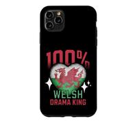 100% welsh Drama King Funny Wales Roots Flag Heart Case for iPhone 11 Pro Max