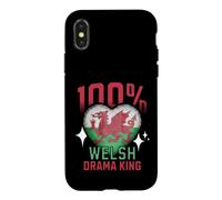 100% welsh Drama King Funny Wales Roots Flag Heart Case for iPhone X/XS