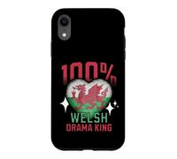 100% welsh Drama King Funny Wales Roots Flag Heart Case for iPhone XR