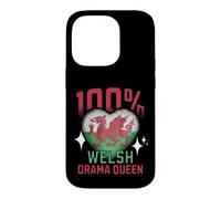 100% welsh Drama Queen Funny wales Roots Flag Heart Case for iPhone 14 Pro