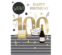 100 What A Milestone 100th Happy Century! Contemporary Birthday Card ELML033