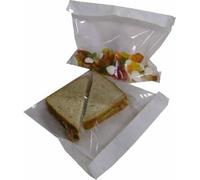 100 White Film Front Clear Cellophane Paper Window Sandwich Food Photo Display Bags (10" x 12")