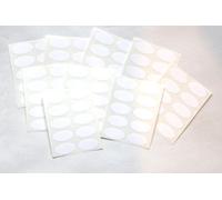 100 White Oval Stickers - Sticky Coloured Self Adhesive Ovals for Colour Coding