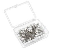 100 White Teardrop Pearl Corsage Pins 38mm for Wedding Bouquet | Steel Shaft, Teardrop Pearl Head, 38mm Length, Floral Arrangement, Corsage Making, Sewing Crafts, 100 Pack