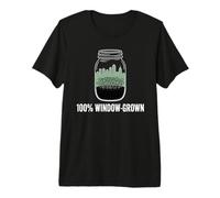 100% Window-Grown Urban Garden Mason Jar Sprouts Premium T-Shirt