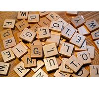 100 Wooden Alphabet Scrabble Tiles Black Letters & Numbers For Crafts Wood