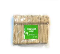 100 Wooden Forks Disposable