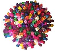 100 Wooden Roses In Many Colours 100 Single Rose Stems For Creating Bouquets or Displays In Craft project and More (Random Mix)