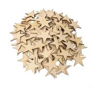 100 Wooden Stars 2/4/6cm Natural Unfinished DIY Craft Bulk Decor | Made from natural wood for blank for painting stain or embellish for Christmas or birthday events three size