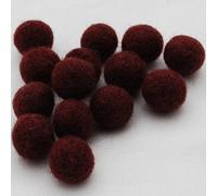 100% Wool Felt Balls - 1.5cm - 10 Felt Balls - Dark Wine Red