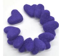 100% Wool Felt Hearts - 3cm - 10 Felt Hearts - Purple