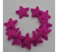 100% Wool Felt Stars - 3cm - 10 Felt Stars - Garden Rose Pink