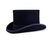 100% Wool Felt Top Hat Men’s Traditional Hand Made Fedoras Bowler Hats with Satin Lined (S, Navy Blue)
