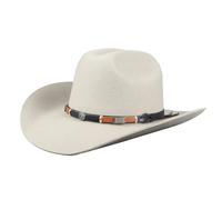 100% Wool Felt Wide Brim Cowboy Hat TruClothing Beige M