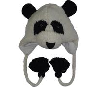 100% Wool Nepalese Hand Knitted Animal Hat - Regular Size (Panda)