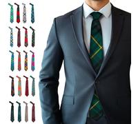 100% wool Tartan Ties for men Made in Scotland by Ingles Buchan - 3.15" width mens ties - Green tie for men - MacArthur Scottish Tartan Gift for Valentines day, Fathers day, Wedding