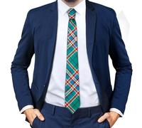 100% wool Tartan Ties for men Made in Scotland by Ingles Buchan - 3.15" width mens ties - Green tie for men - MacFarlane Hunting Ancient Scottish Tartan Gift for Valentines day, Fathers day, Wedding