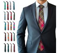 100% wool Tartan Ties for men Made in Scotland by Ingles Buchan - 3.15" width mens ties - Red tie for men - Buchanan Old Sett Weathered Scottish Tartan Gift for Valentines day, Fathers day, Wedding