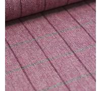 100% Wool Tweed Fabric *Sold by The Half-Metre* British Cloth from UK Mills (Fuscia Windowpane)