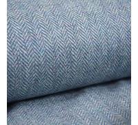 100% Wool Tweed Fabric *Sold by The Half-Metre* British Cloth from UK Mills (Light Teal Herringbone)