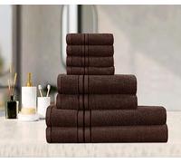100% Woven Cotton Soft Plush and Fluffy 600 GSM Towel Bale Set 8 PCs (Brown-choc)