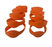 100 Wristbands NFC Silicone Water Release Wristband 13.56mhz ISO14443A Classic M1 1K Access Control Wristband, RFID Intelligent Access Management Wristband (Orange)
