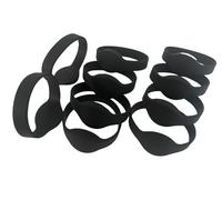 100 Wristbands NFC Silicone Water Release Wristband 13.56mhz ISO14443A Classic M1 1K Access Control Wristband, RFID Intelligent Access Management Wristband (Black)