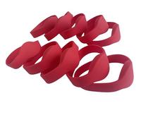 100 Wristbands NFC Silicone Water Release Wristband 13.56mhz ISO14443A Classic M1 1K Access Control Wristband, RFID Intelligent Access Management Wristband (Red)