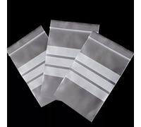 100 Write of Panel Plain Grip Seal Bags - Big, Medium, Small Resealable Clear Plastic Bags - Mini, Little, Tiny Transparent Polythene Pouches - 6" x 9" (152mm x 229mm)
