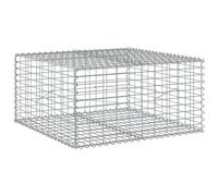vidaXL Gabion Basket with Cover 100x100x50 cm Galvanised Iron, Silver