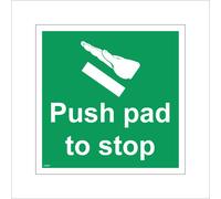 (100 x 100mm - 4 x 4, E - 3mm Standard Foamex Foamboard) FS307 Push Pad To Stop Sign Touch Press Machine Door Release End Finish Pause 600mm x 600mm B - Magnetic - Vehicle Grade
