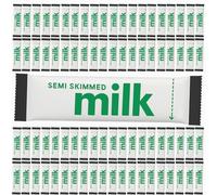 100 x 10ml Portions of Long Life Semi Skimmed UHT Milk Sachets - 100 x 10ml Portions - No Refrigeration Needed - Ideal for Tea, Coffee, Travel & Camping