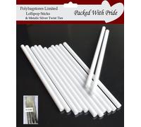 100 x 114mm / 4.5 inch White Plastic Cake Pop Lollipop Sticks by Loypack UK