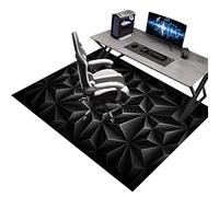 100 x 120 cm Office Gaming Chair Mat for Carpet and Hardwood Floor, Black Protector Rug, Desk Chair Carpet Protector for Rolling Chairs