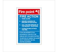 (100 x 150mm - 4 x 6, A - Sticker / Sav - Non-See Through) FI257 Fire Point 4 Caravan Building Evacuated Sign Camping Tents Alarm Glamping 450mm x 600mm B - Magnetic - Vehicle Grade